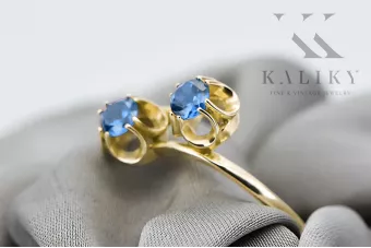 Ring Vintage Schmuck Aquamarin 14 Karat Gelbgold vrc266y